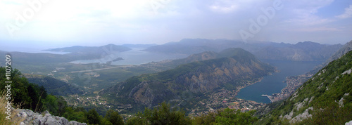 panorama of boka kotorska bay, montenegro