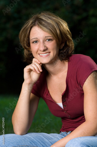 smiling young woman outdoors close up