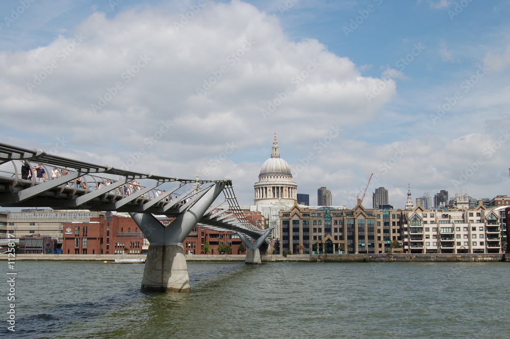 london / st. paul's / millenium bridge city scene