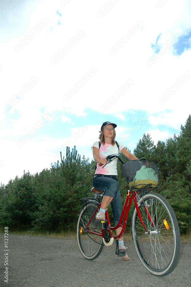 Obraz premium girl relax biking