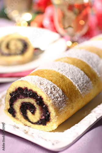 biscuit roulé aux myrtilles