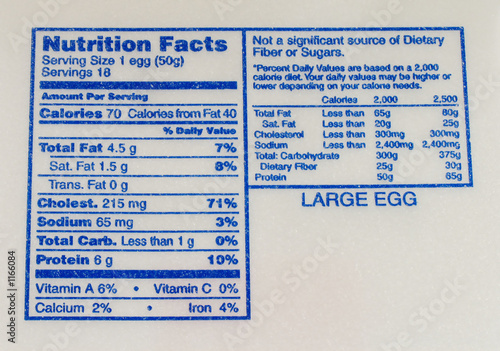 nutrition label