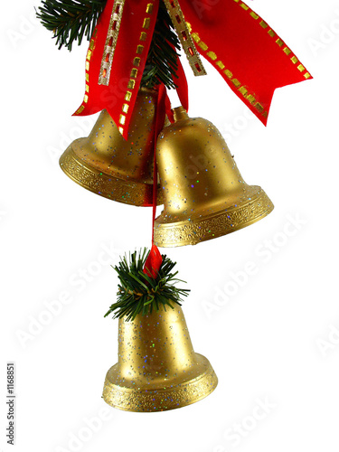 christmas bells and red ribon