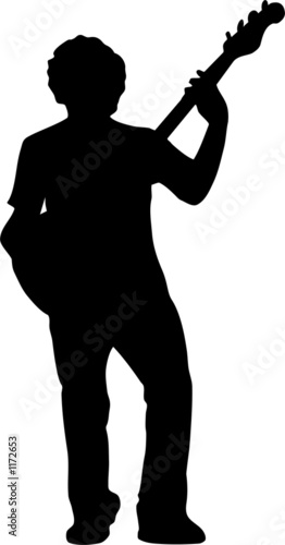 guitar player silhouette - front view
