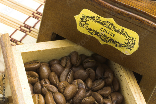 coffee grinder drawer filled with coffee beans