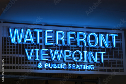 waterfront neon sign