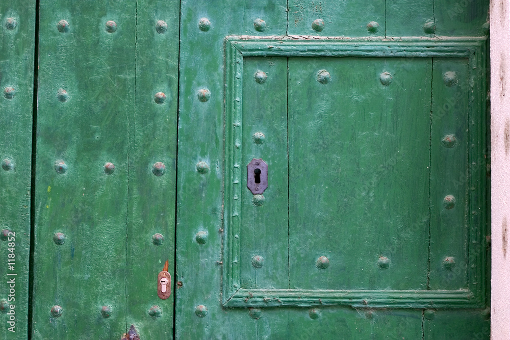 green door detail