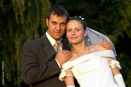 happy wedding couple