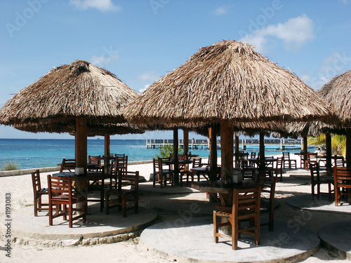 tables on the beach