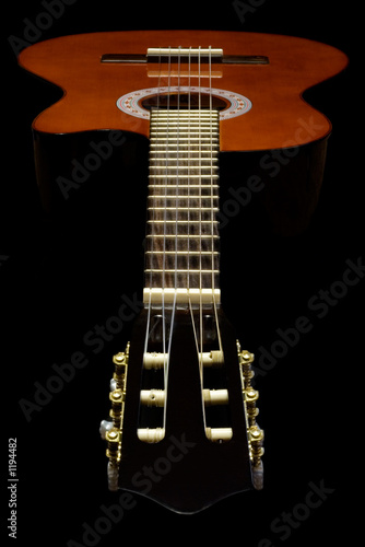 six string guitar on black