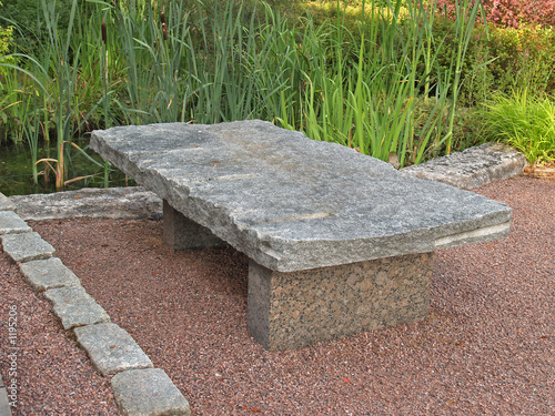 outdoor table made from rock