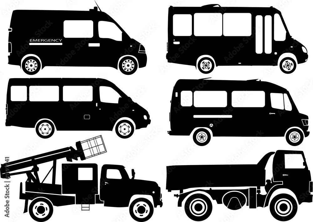 silhouette cars, vector