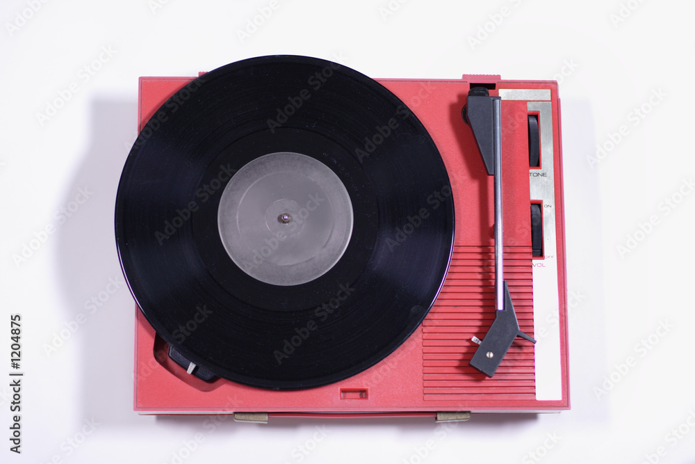 Fototapeta premium red record player