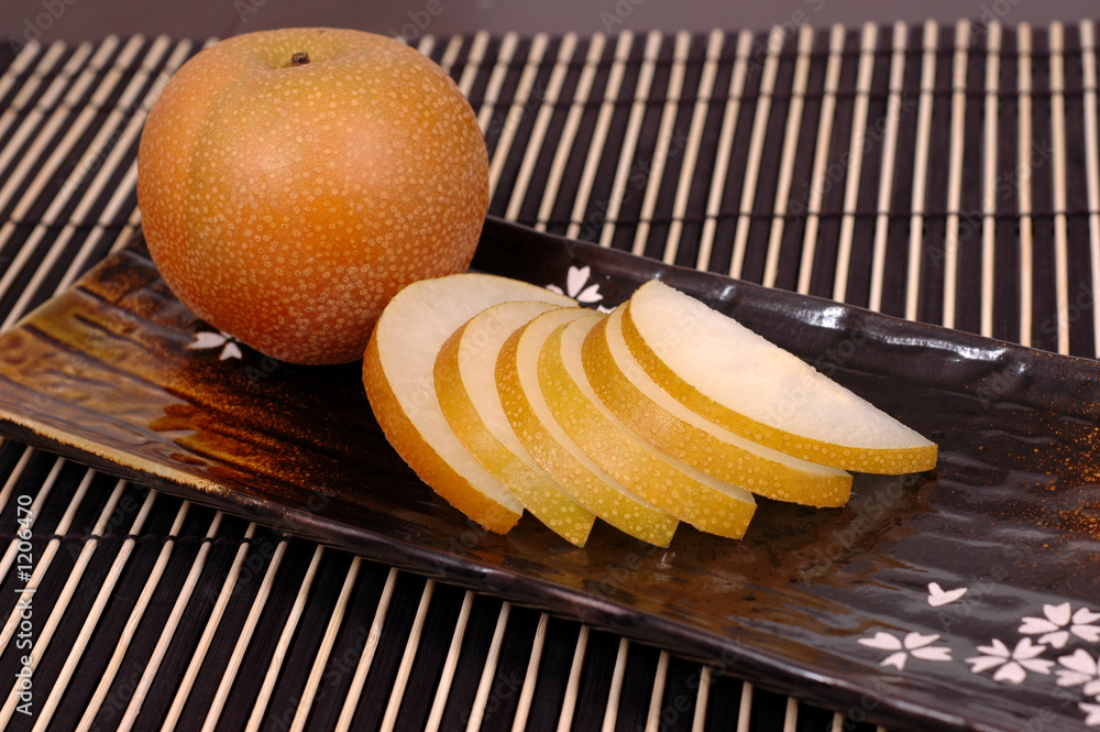 asian pear on plate
