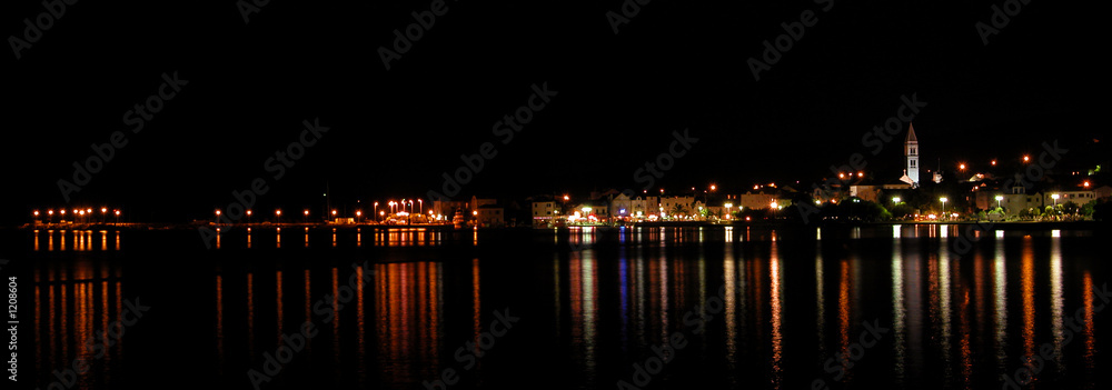 view of a city of supetar, croatia at night