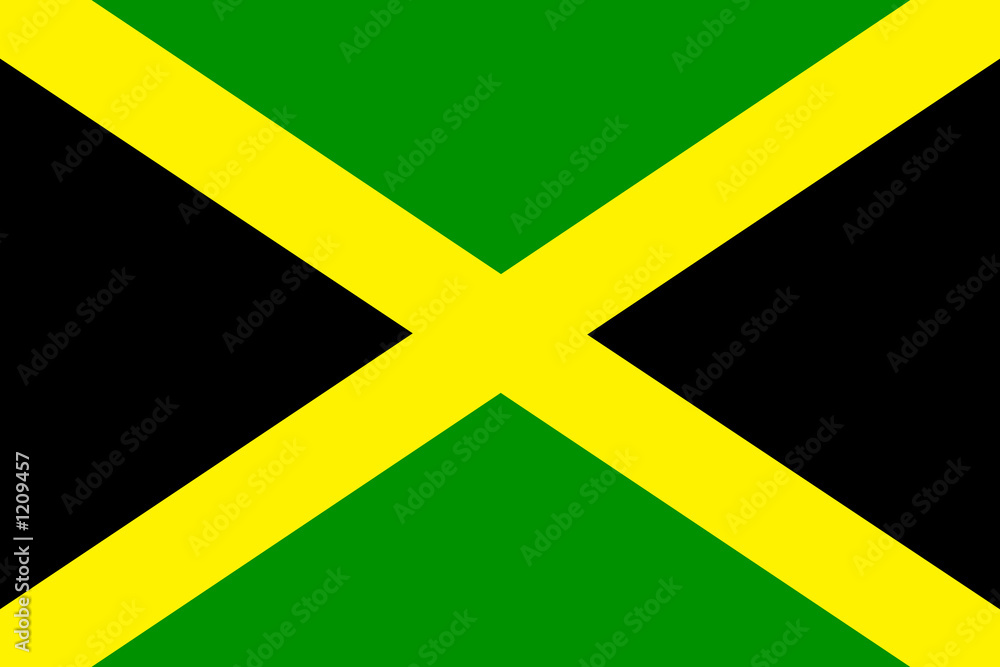 flag of jamaica - obrazy, fototapety, plakaty 