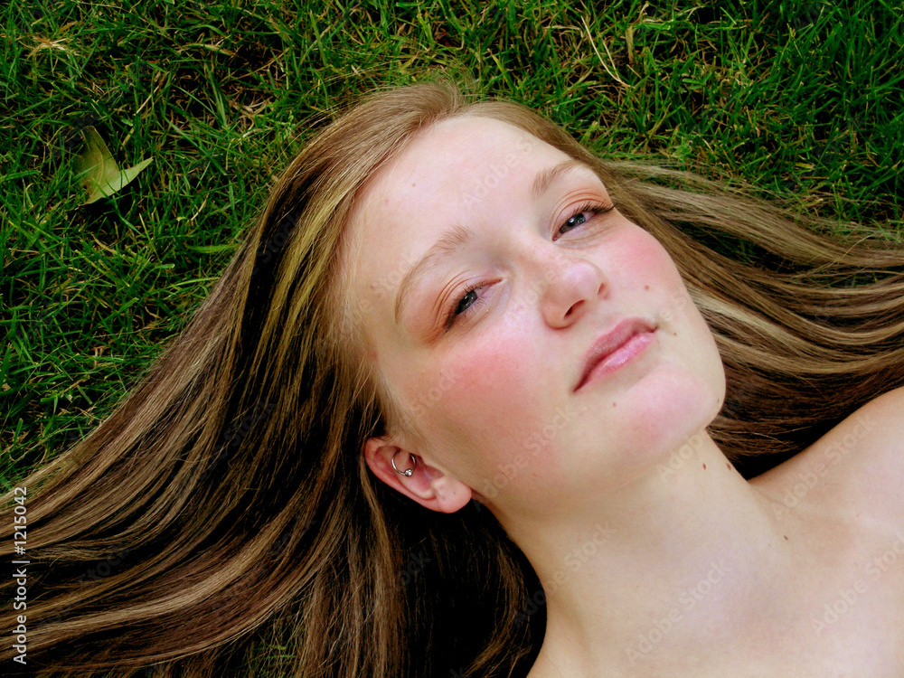 woman's hair in grass