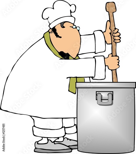 chef stirring a large pot