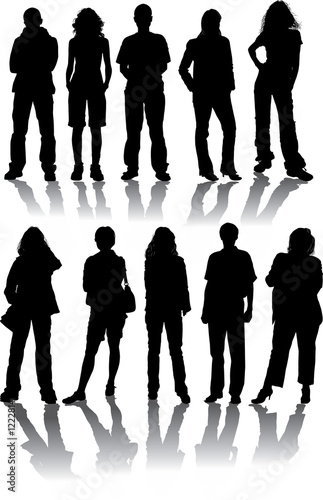 vector silhouettes man and women photo