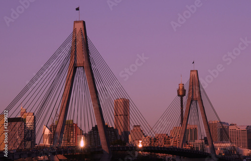 Photography anzac bridge in evening light