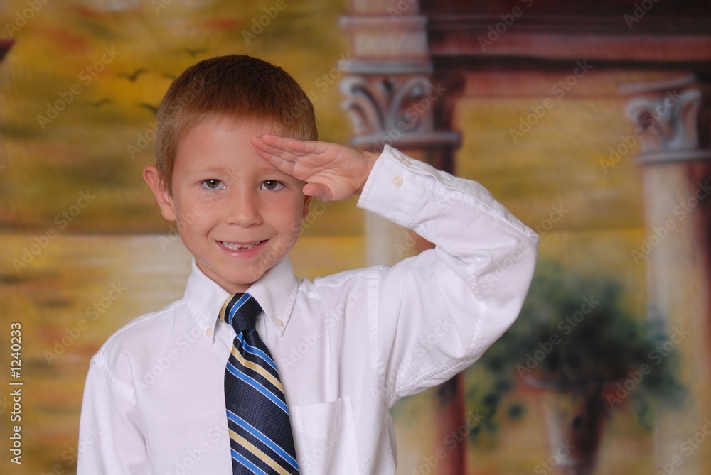 saluting boy