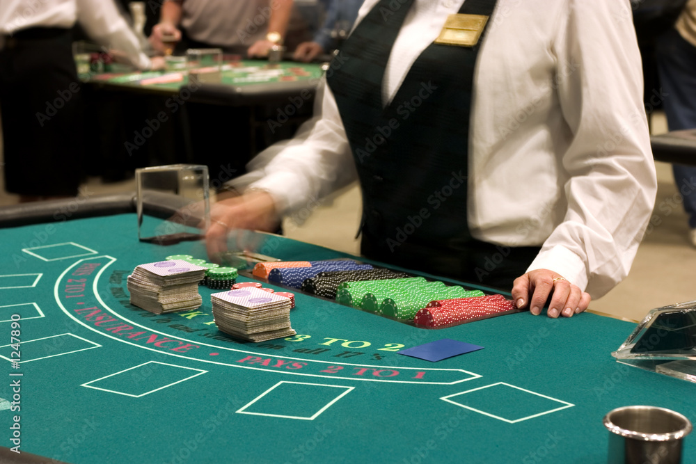 dealer at blackjack table dealer at blackjack table