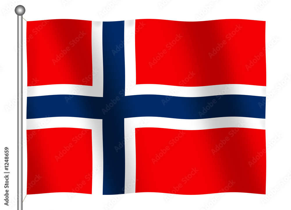 Fototapeta premium flag of norway waving