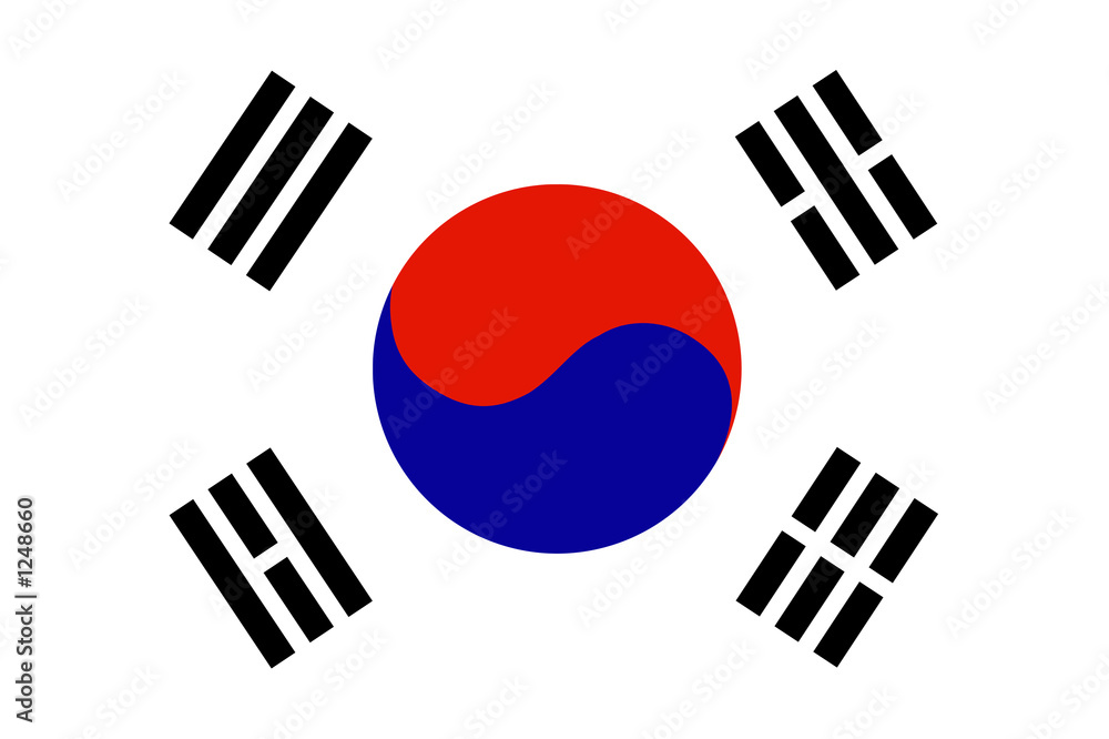 Fototapeta premium flaga korei południowej