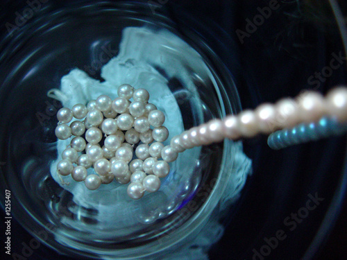 closeup of pearls blue