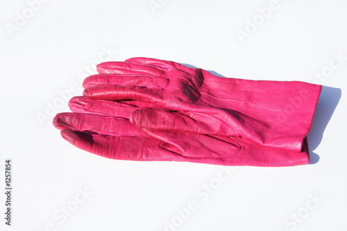 pink leather gloves