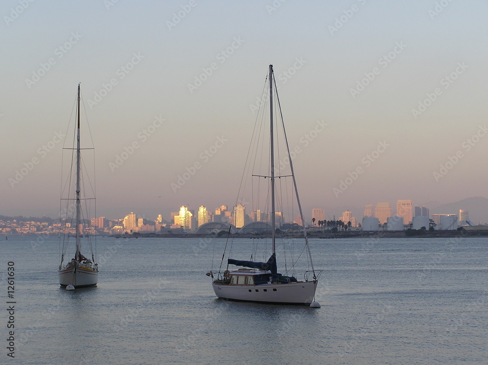 san diego skyline sailboats
