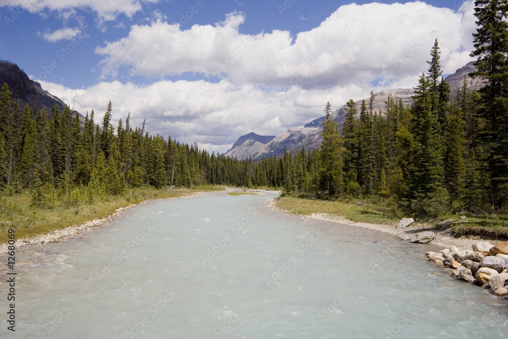 panorama of a river with glacial water panorama of a river with glacial water