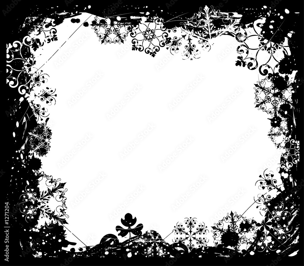 snowflake grunge frame, elements for design snowflake grunge frame, elements for design