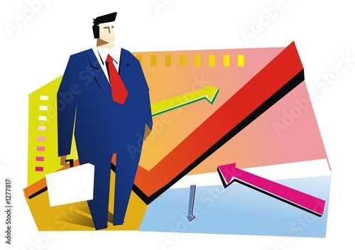 business man and arrows