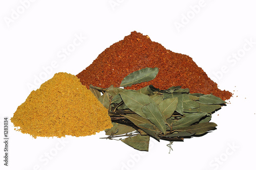 Canvas Print paprika, bouquet garnit et épices pou paella