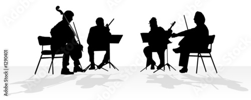 silhouette of quartet