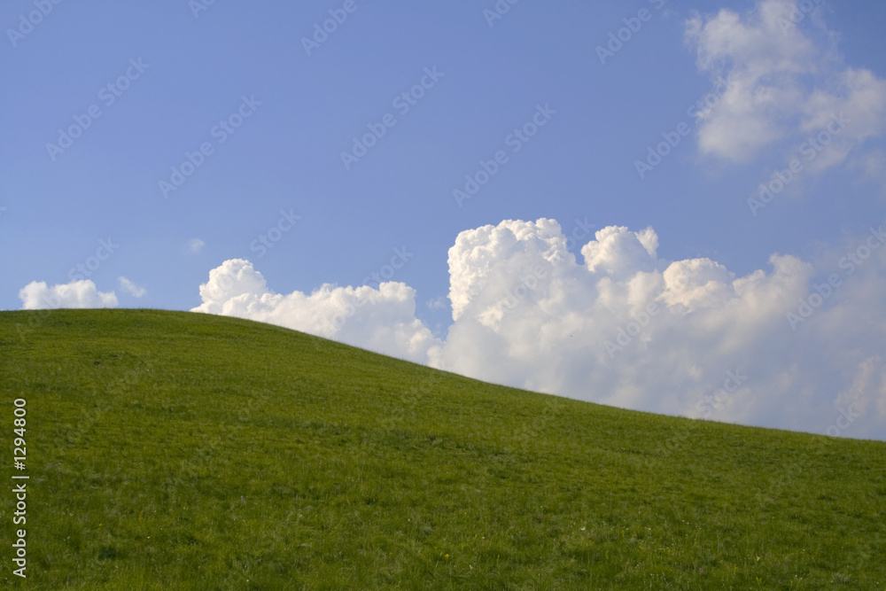 hilll, sky and clouds