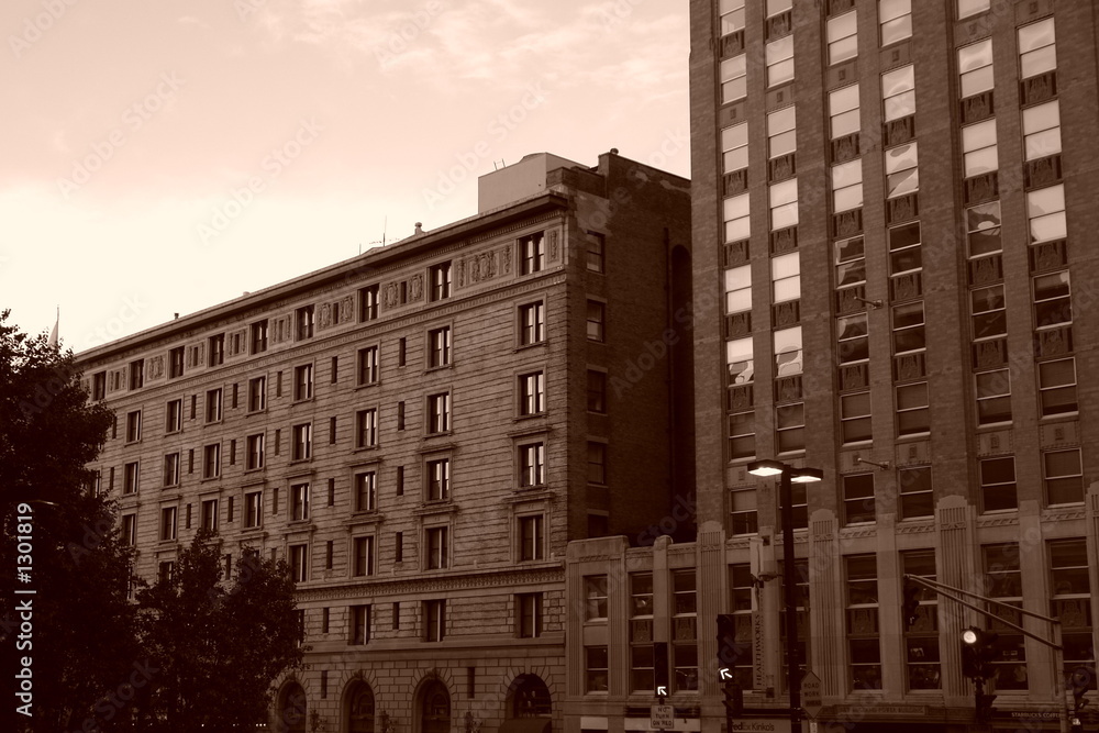 Fototapeta premium old building in copley square boston sepia