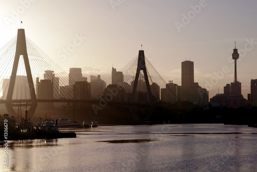 anzac bridge in evening light