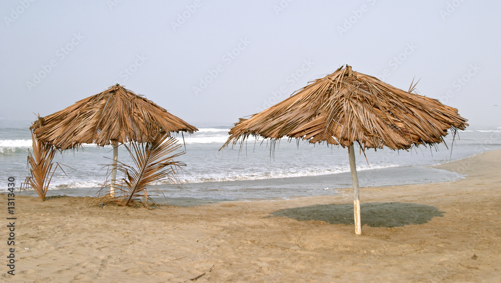 umbrella and palapa on the beach