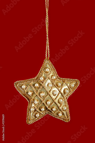 christmas star with pearls and gold