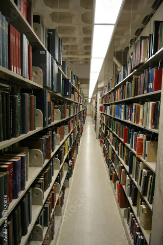 university library book shelves