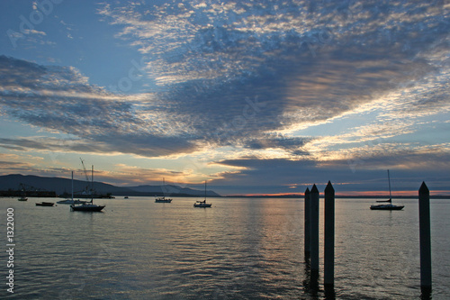 boats at dusk