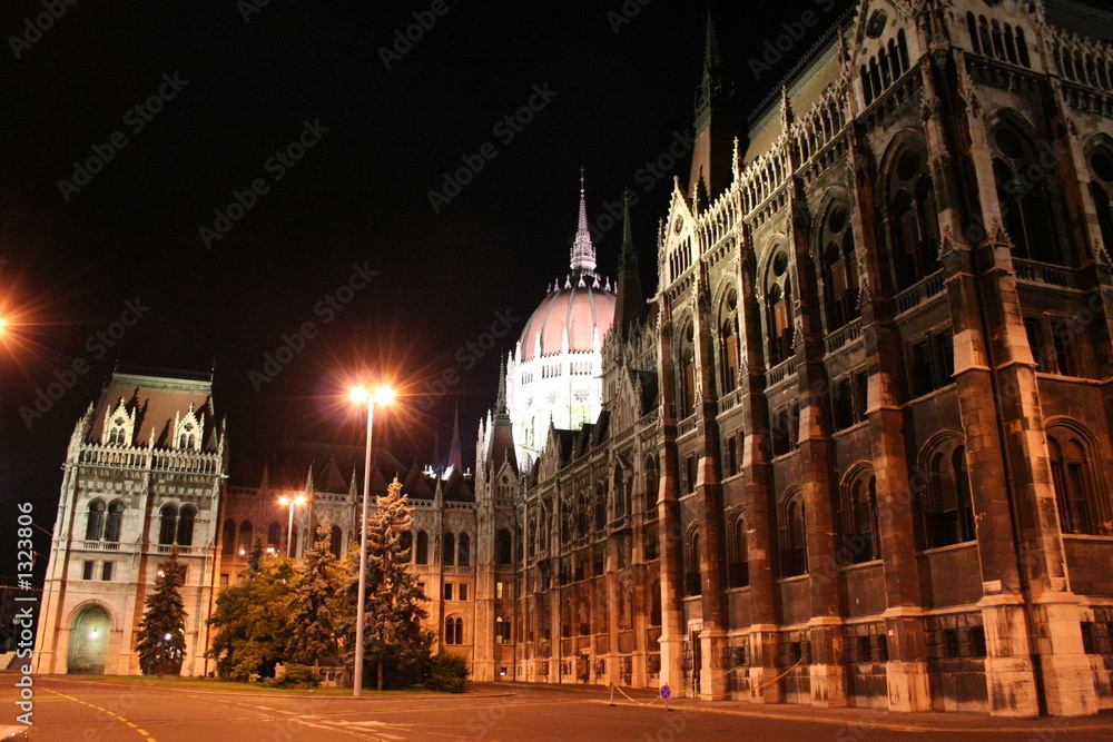 night view on budapest's parliment