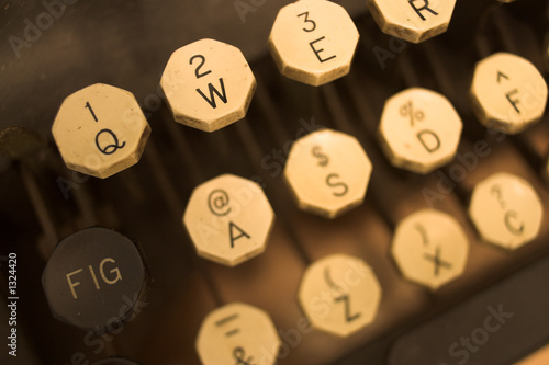 ivory keys on antique typewriter