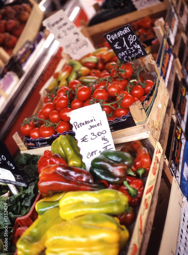 crates of veggies, rome, italy