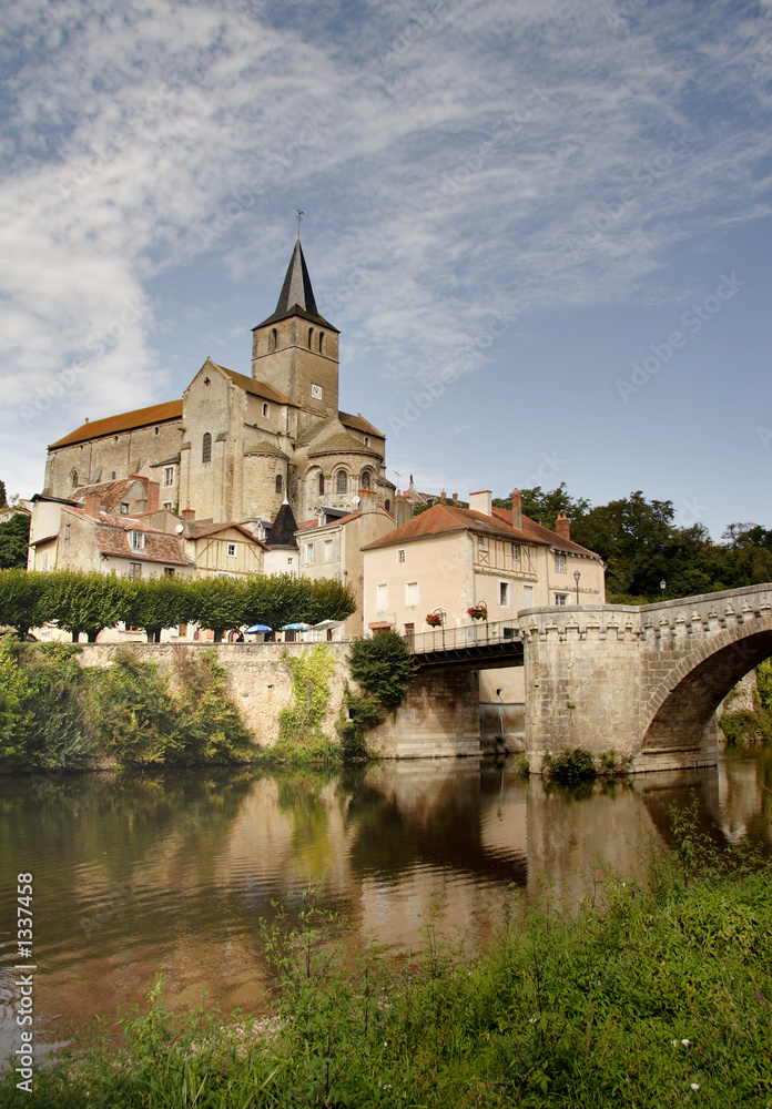 tranquil river scene in france