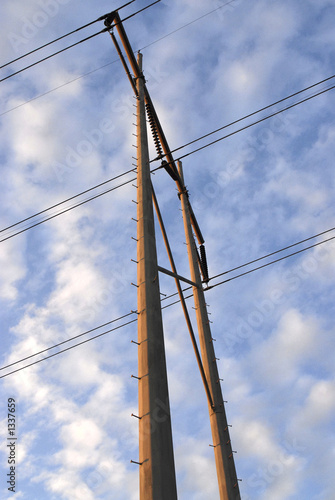 power lines and clouds