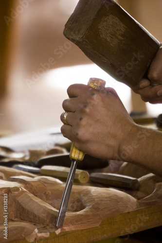 Photo chiseling hands