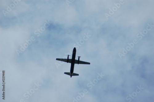 overhead prop plane